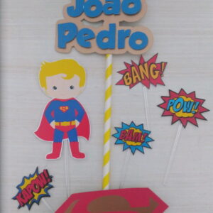 Arquivo de corte topo de bolo Super Homem loiro