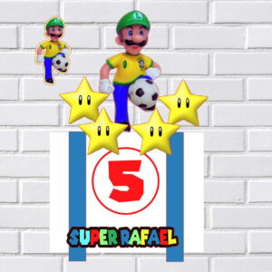 Arquivo de Corte Topo de Bolo Super Luigi Studio 002