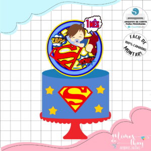 Arquivo de Corte: Topo de Bolo Super Man Baby 011