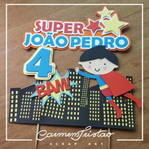Arquivo de Corte: Topo de Bolo Super Man Cute 007