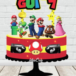 ARQUIVO DE CORTE - TOPO DE BOLO SUPER MARIO 001 REF 054
