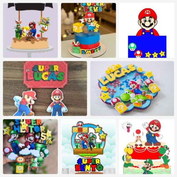Arquivo de Corte Topo de Bolo Super Mario 2 + Brinde