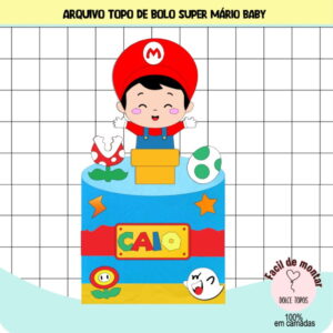 Arquivo de Corte - Topo de Bolo Super Mário Baby