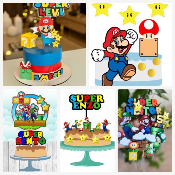 Arquivo de Corte Topo de Bolo Super Mario + Brinde