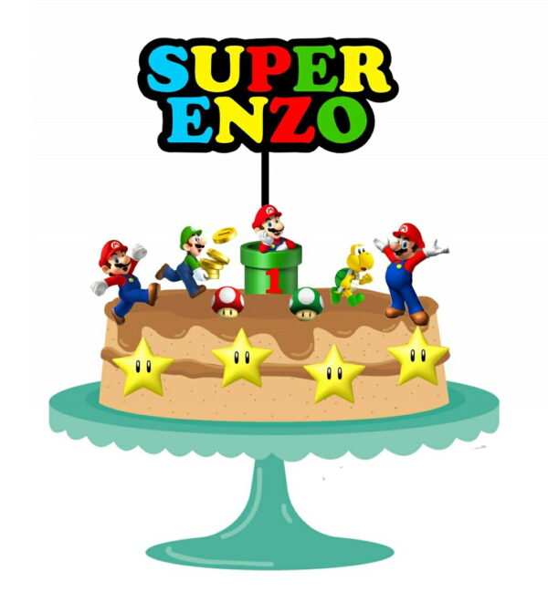 Arquivo de corte topo de bolo Super Mario Bros 02