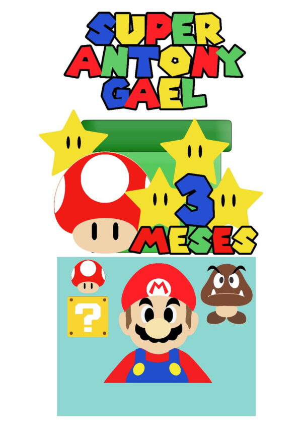 Arquivo De Corte Topo De Bolo Super Mario Bros - Imagem 5