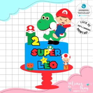 Arquivo de Corte: Topo de Bolo Super Mario Bros Cute 011