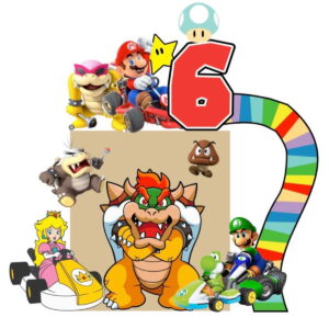Arquivo de Corte Topo de Bolo Super Mario Bros Kart