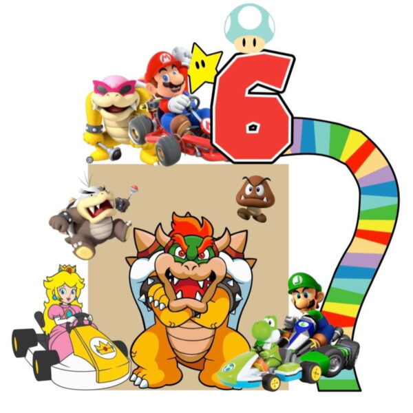 Arquivo de Corte Topo de Bolo Super Mario Bros Kart