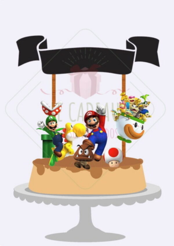 Arquivo de Corte Topo de Bolo Super Mario Bros Studio/PDF - Imagem 2