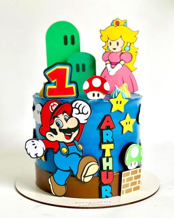 Arquivo de Corte Topo de Bolo Super Mario em Camadas 1168