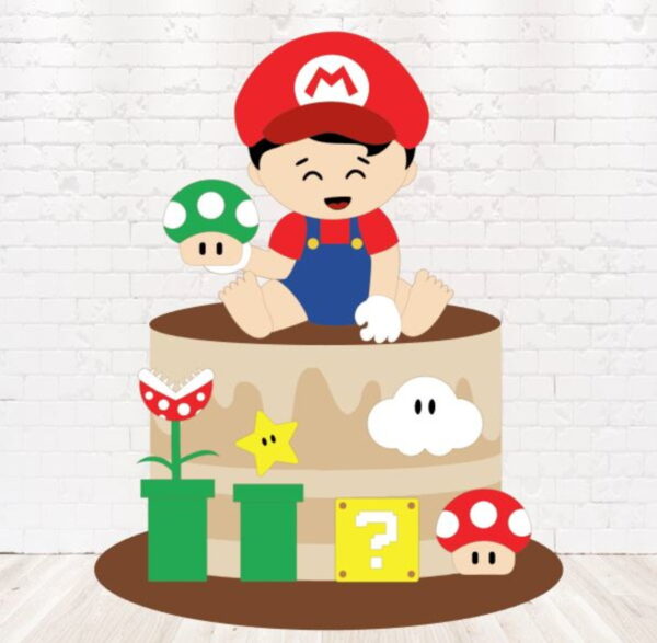 Arquivo de Corte Topo de Bolo Super Mario em Camadas 1336