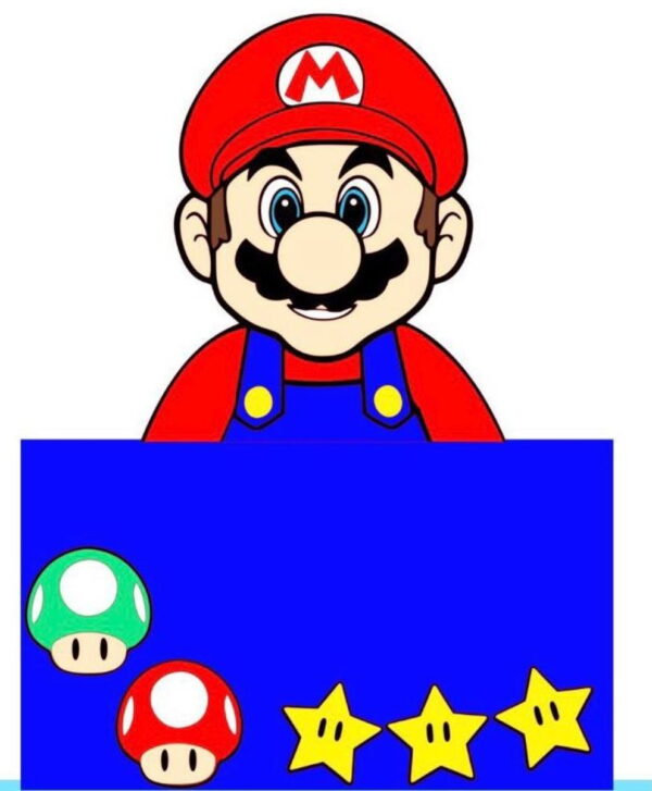 Arquivo de Corte Topo de Bolo Super Mario em Camadas 1739