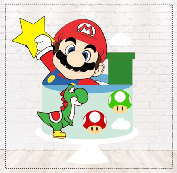 Arquivo de Corte Topo de Bolo Super Mario em Camadas 1776