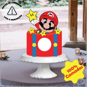 Arquivo de Corte Topo de Bolo - Super Mario em Camadas