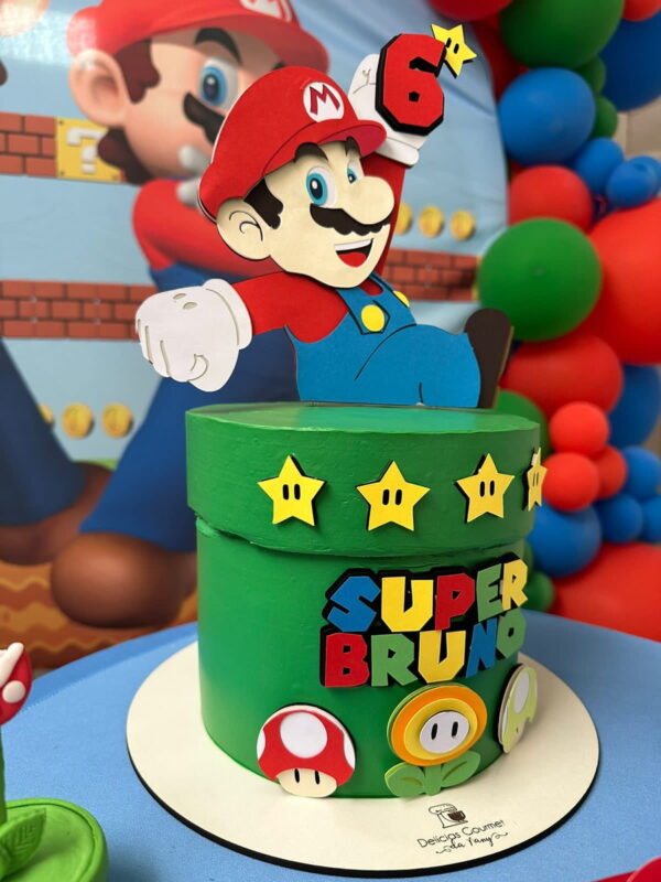 Arquivo de Corte Topo de Bolo Super Mario no Cano em Camadas