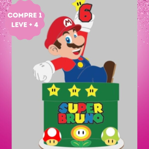 Arquivo de Corte Topo de Bolo Super Mario no Cano em Camadas - Imagem 3