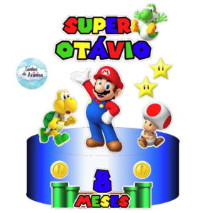 Arquivo de Corte Topo de Bolo Super Mário + BRINDES