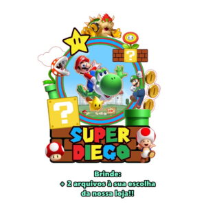 Arquivo de Corte Topo de Bolo Super Mário