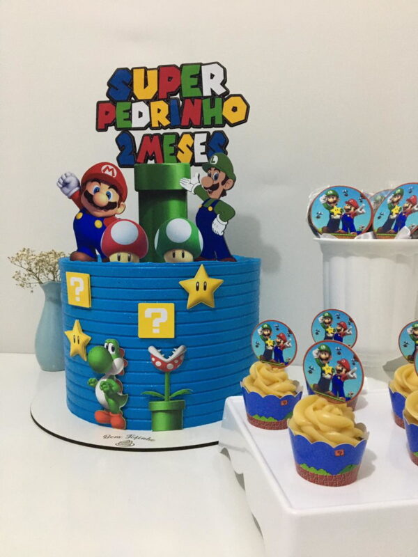 KIT 4 ARQUIVOS arquivo de corte topo de bolo super mario