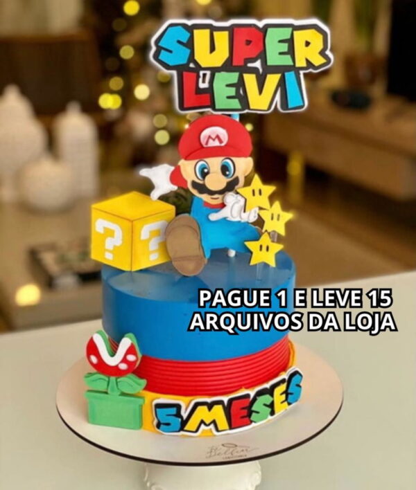 Arquivo de Corte - Topo de Bolo Super Mario
