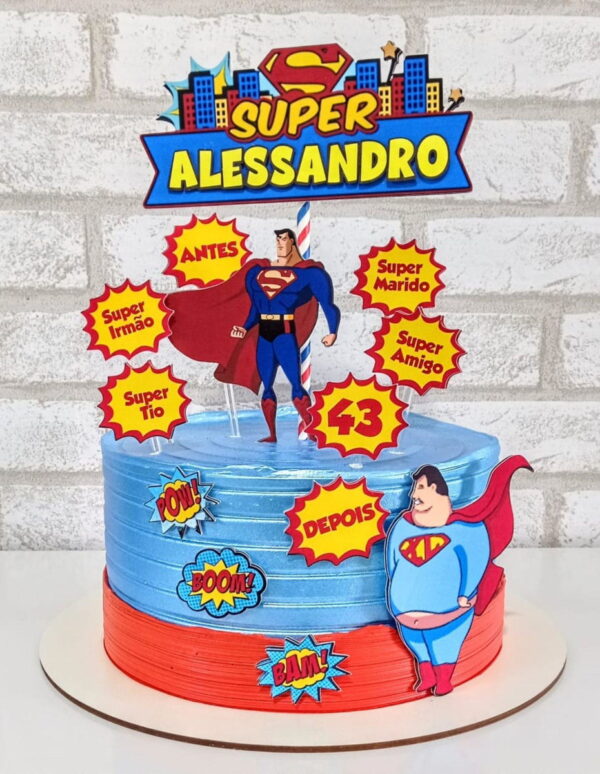 Arquivo de Corte Topo de Bolo Superman 3