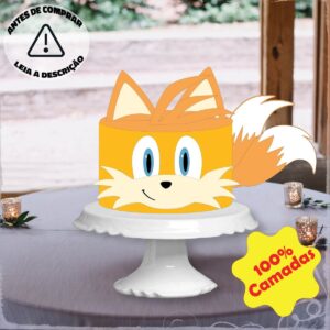 Arquivo de Corte Topo de Bolo Tails - Sonic