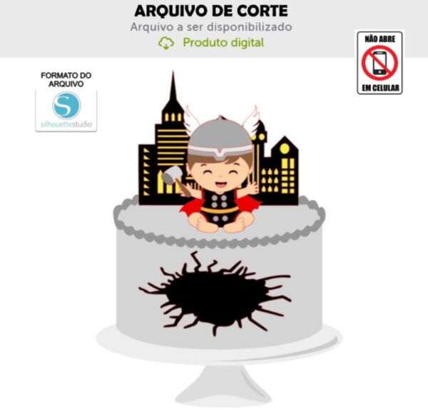 Arquivo de Corte Topo de Bolo Thor Bebê