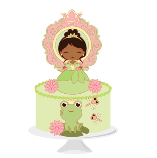 Arquivo de Corte Topo de Bolo Tiana - Princesa