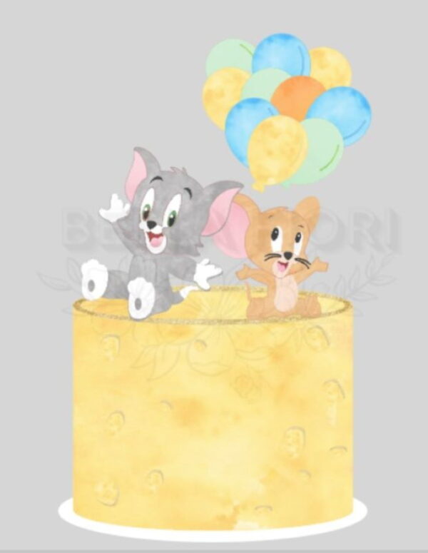 Arquivo de Corte Topo de Bolo Tom e Jerry Camadas - Bf