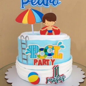 Arquivo de Corte Topo de Bolo Topo Pool Party Menino