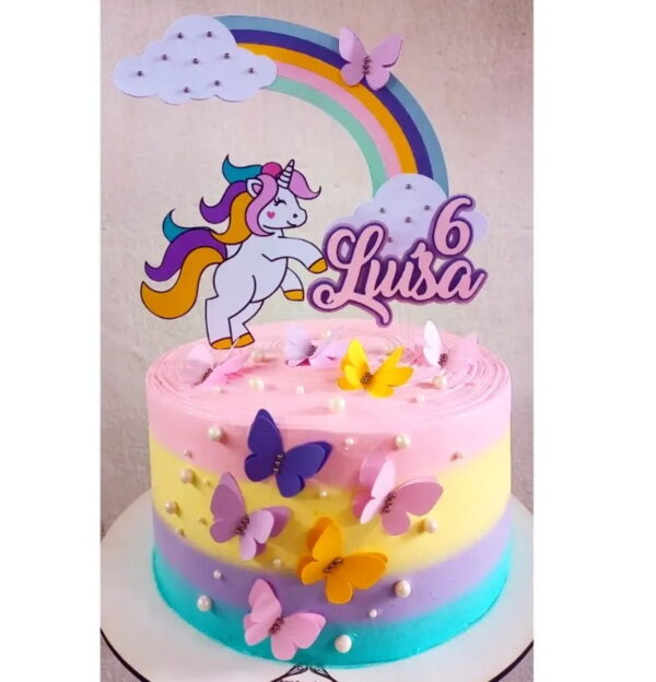 Arquivo De Corte Topo De Bolo Unicornio - Imagem 2