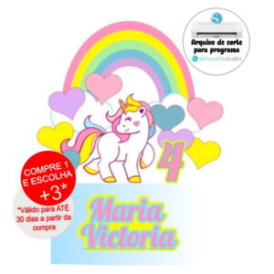 Arquivo De Corte Topo De Bolo Unicornio Camada