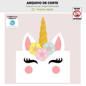 Arquivo de corte topo de bolo unicornio rosto