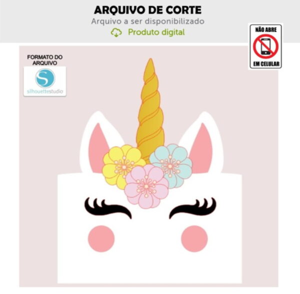Arquivo de corte topo de bolo unicornio rosto