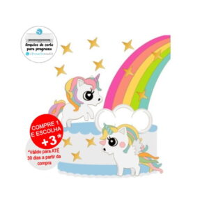 Arquivo de Corte Topo de Bolo Unicornios