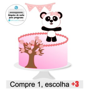 Arquivo de Corte Topo de Bolo Ursinha Panda