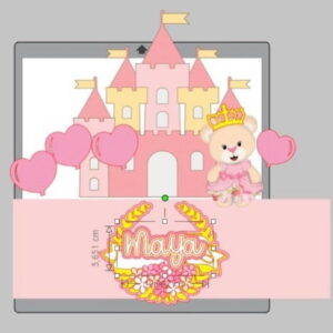 Arquivo de Corte Topo de Bolo Ursinha Princesa