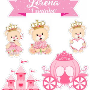 Arquivo de corte topo de bolo ursinha princesa