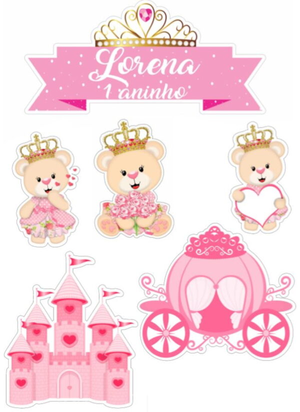 Arquivo de corte topo de bolo ursinha princesa