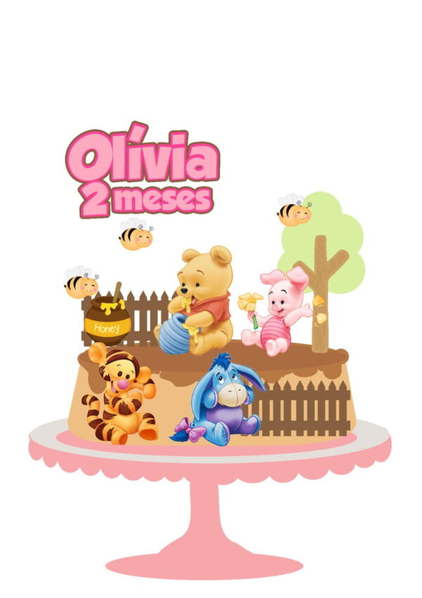 Arquivo de Corte Topo de Bolo Ursinho Pooh 01