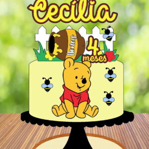 Arquivo de Corte Topo de Bolo Ursinho Pooh Pote de Mel