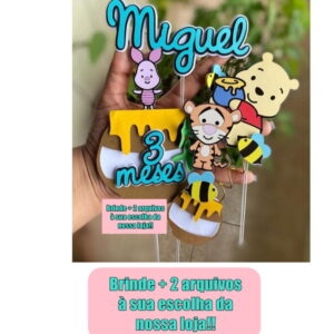 Arquivo de corte-topo de bolo Ursinho Pooh
