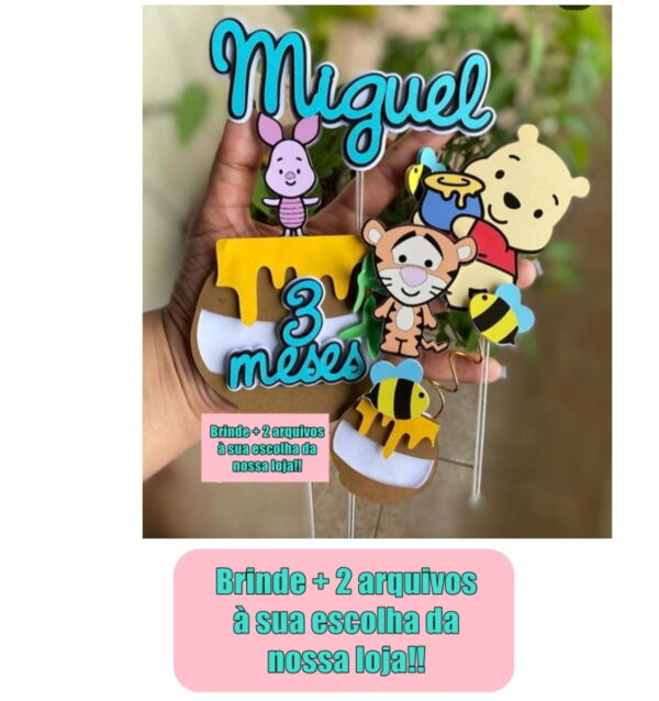 Arquivo de corte-topo de bolo Ursinho Pooh