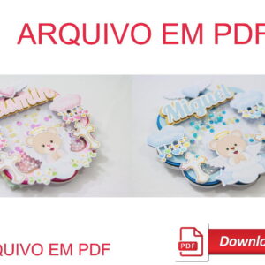 ARQUIVO DE CORTE TOPO DE BOLO URSINHOS BATIZADO EM PDF