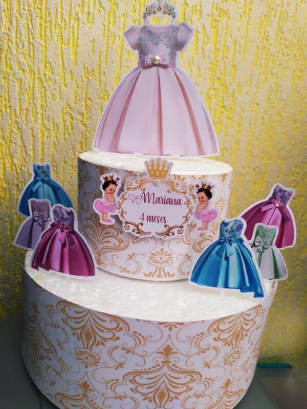 ARQUIVO DE CORTE TOPO DE BOLO VESTIDOS DE PRINCESAS PDF E.ST