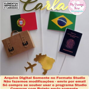 ARQUIVO DE CORTE - TOPO DE BOLO VIAGEM REF 019