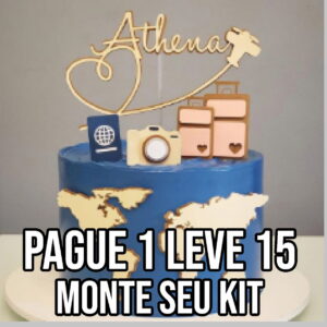 Arquivo de Corte Topo de Bolo Viagem Studio+14 Arquivos