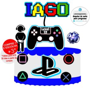 Arquivo de Corte Topo de Bolo Video Game