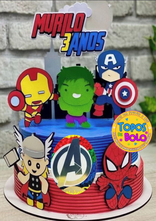Arquivo de Corte Topo de Bolo Vingadores 01